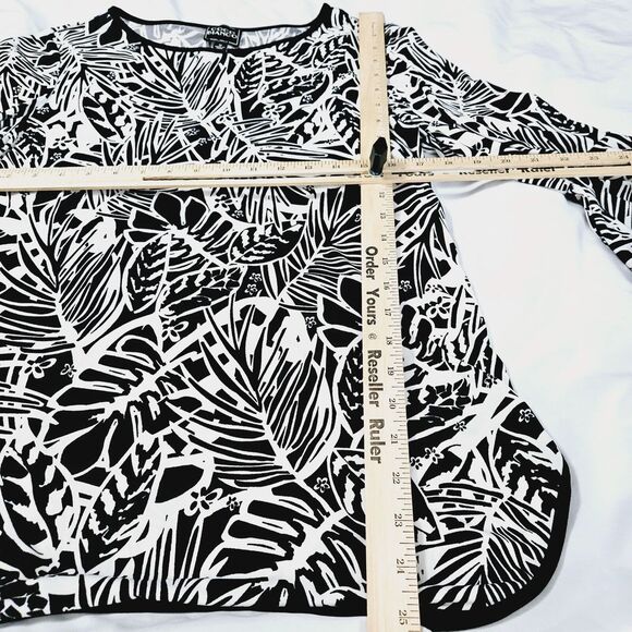 COCO Bianco Womens Blouse Multi-Color Size Medium Polyester Blend Flared Sleeve - Picture 4 of 12